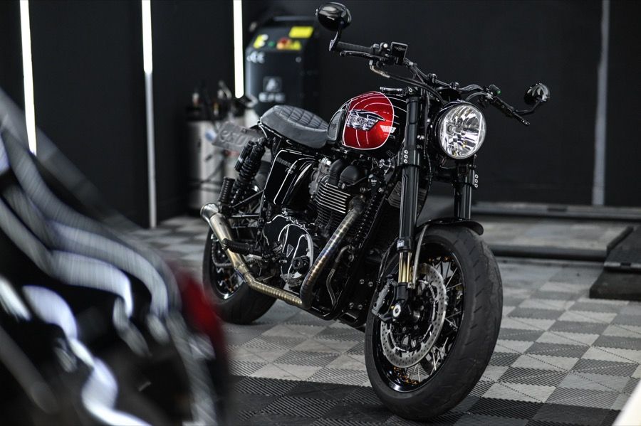 Triumph Bonneville T100 重機美容 北投案例——捷匠